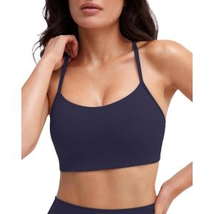 imagePAVOI ACTIVE Yoga Racerback Bras for Women  Buttery Soft Low Support Scoop Neck YBack Thin Strap Sports Bra  FlexFlowTwilight
