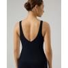 image:imagePAVOI ACTIVE Sports V Neck Tank Top for Women  Low V Front amp Back Mid Support Workout Tight Tank with Shelf Bra  FlexFlowBlack