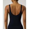 image:imagePAVOI ACTIVE Sports V Neck Tank Top for Women  Low V Front amp Back Mid Support Workout Tight Tank with Shelf Bra  FlexFlowBlack