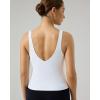 image:imagePAVOI ACTIVE Sports V Neck Tank Top for Women  Low V Front amp Back Mid Support Workout Tight Tank with Shelf Bra  FlexFlowWhite