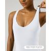 image:imagePAVOI ACTIVE Sports V Neck Tank Top for Women  Low V Front amp Back Mid Support Workout Tight Tank with Shelf Bra  FlexFlowWhite