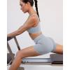 image:imagePAVOI ACTIVE Yoga Shorts for Women High Waisted Gym Shorts Buttery Soft Biker Workout Shorts 4 amp 6 Compression FitSilver