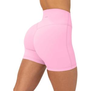 image:imagePAVOI ACTIVE Yoga Shorts for Women High Waisted Gym Shorts Buttery Soft Biker Workout Shorts 4 amp 6 Compression FitBubblegum