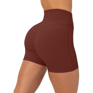 image:imagePAVOI ACTIVE Yoga Shorts for Women High Waisted Gym Shorts Buttery Soft Biker Workout Shorts 4 amp 6 Compression FitChocolate