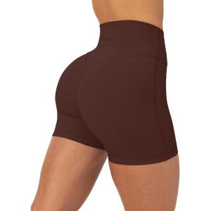 image:imagePAVOI ACTIVE Yoga Shorts for Women High Waisted Gym Shorts Buttery Soft Biker Workout Shorts 4 amp 6 Compression FitCocoa