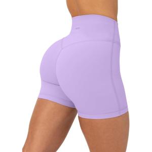 image:imagePAVOI ACTIVE Yoga Shorts for Women High Waisted Gym Shorts Buttery Soft Biker Workout Shorts 4 amp 6 Compression FitLilac