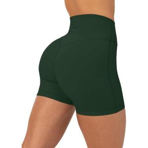 image:imagePAVOI ACTIVE Yoga Shorts for Women High Waisted Gym Shorts Buttery Soft Biker Workout Shorts 4 amp 6 Compression FitPine Green