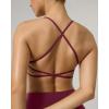 image:imagePAVOI ACTIVE Open Back Strappy Yoga Workout Bras for Women  Low Support CrissCross Sports Gym Bra Removable Pads  FlexFlowBordeaux