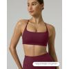 image:imagePAVOI ACTIVE Open Back Strappy Yoga Workout Bras for Women  Low Support CrissCross Sports Gym Bra Removable Pads  FlexFlowBordeaux