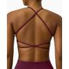 image:imagePAVOI ACTIVE Open Back Strappy Yoga Workout Bras for Women  Low Support CrissCross Sports Gym Bra Removable Pads  FlexFlowBordeaux