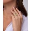 image:imagePAVOI 14K Gold Plated Interlocking Ring for Women  Chunky Connected Bands Interlock Stackable Rings for Women  Trendy Cubic Zirconia Two Tone Interlocked MultiBand Statement JewelryChunky Bands  CZ  White Gold