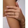 image:imagePAVOI 14K Gold Plated Interlocking Ring for Women  Chunky Connected Bands Interlock Stackable Rings for Women  Trendy Cubic Zirconia Two Tone Interlocked MultiBand Statement JewelryTriple bands plain  CZ  Yellow Gold