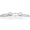 image:imagePAVOI 14K Gold Plated Interlocking Ring for Women  Chunky Connected Bands Interlock Stackable Rings for Women  Trendy Cubic Zirconia Two Tone Interlocked MultiBand Statement JewelryTriple bands plain  CZ  White Gold