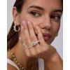 image:imagePAVOI 14K Gold Plated Interlocking Ring for Women  Chunky Connected Bands Interlock Stackable Rings for Women  Trendy Cubic Zirconia Two Tone Interlocked MultiBand Statement JewelryTwo Bands  CZ  Two Toned