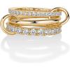 Triple bands plain & CZ - Yellow Gold