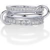 Triple bands plain & CZ - White Gold