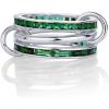 Chunky Bands & Green CZ - White Gold