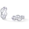 image:imagePAVOI 14K Gold Plated Sterling Silver Posts Cubic Zirconia Chained Huggie Earrings for Women  Small CZ Chain HoopsWhite Gold