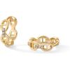 image:imagePAVOI 14K Gold Plated Sterling Silver Posts Cubic Zirconia Chained Huggie Earrings for Women  Small CZ Chain HoopsYellow Gold