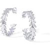 image:imagePAVOI 14K Gold Plated 925 Sterling Silver Post Cubic Zirconia Leaf Hoop Earrings  Gold Hoop Earrings for WomenWhite Gold