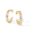 image:imagePAVOI 14K Gold Plated 925 Sterling Silver Post Cubic Zirconia Leaf Hoop Earrings  Gold Hoop Earrings for WomenYellow Gold