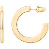 image:imagePAVOI 14K Gold Plated Hoop Earrings For Women  4mm Flat Infinity Gold Hoops Women Earrings  Gold Plated Loop Earrings For Women  Lightweight Hoop Earrings Set30 Millimeters