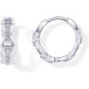 image:imagePAVOI 14K Gold Plated Sterling Silver Posts Cubic Zirconia Chained Huggie Earrings for Women  Small CZ Chain HoopsWhite Gold