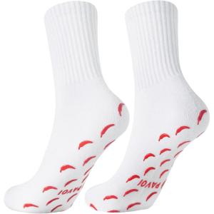 image:imagePAVOI ACTIVE Pilates Socks with Grips for Women  One Size Non Slip QuarterCrew Grip Socks for Yoga Barre  Bamboo BlendChili Pepper