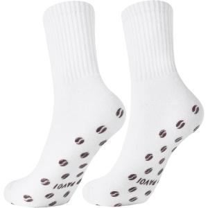 image:imagePAVOI ACTIVE Pilates Socks with Grips for Women  One Size Non Slip QuarterCrew Grip Socks for Yoga Barre  Bamboo BlendCoffee Bean