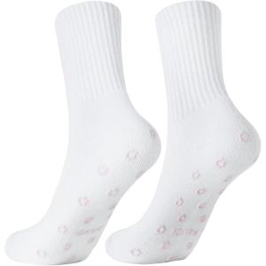 image:imagePAVOI ACTIVE Pilates Socks with Grips for Women  One Size Non Slip QuarterCrew Grip Socks for Yoga Barre  Bamboo BlendFlower