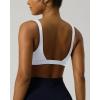 image:imagePAVOI ACTIVE Deep V Neck Sports Bra for Women  Low Coverage Open Back V Plunge Low Cut Workout Bra Removable Pads  FlexFlowWhite
