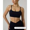 image:imagePAVOI ACTIVE Low Square Neck Sports Bra  Adjustable Thin Straps Workout Square Neck Bra for Women Removable Pads  FlexFlowBlack