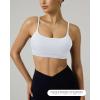 image:imagePAVOI ACTIVE Low Square Neck Sports Bra  Adjustable Thin Straps Workout Square Neck Bra for Women Removable Pads  FlexFlowWhite
