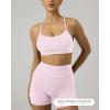 image:imagePAVOI ACTIVE Yoga Racerback Bras for Women  Buttery Soft Low Support Scoop Neck YBack Thin Strap Sports Bra  FlexFlowBlossom Pink