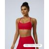 image:imagePAVOI ACTIVE Yoga Racerback Bras for Women  Buttery Soft Low Support Scoop Neck YBack Thin Strap Sports Bra  FlexFlowChilli Red