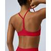 image:imagePAVOI ACTIVE Yoga Racerback Bras for Women  Buttery Soft Low Support Scoop Neck YBack Thin Strap Sports Bra  FlexFlowChilli Red