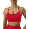 image:imagePAVOI ACTIVE Yoga Racerback Bras for Women  Buttery Soft Low Support Scoop Neck YBack Thin Strap Sports Bra  FlexFlowChilli Red
