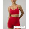 image:imagePAVOI ACTIVE Yoga Racerback Bras for Women  Buttery Soft Low Support Scoop Neck YBack Thin Strap Sports Bra  FlexFlowChilli Red