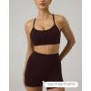 image:imagePAVOI ACTIVE Yoga Racerback Bras for Women  Buttery Soft Low Support Scoop Neck YBack Thin Strap Sports Bra  FlexFlowEspresso