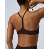 image:imagePAVOI ACTIVE Yoga Racerback Bras for Women  Buttery Soft Low Support Scoop Neck YBack Thin Strap Sports Bra  FlexFlowEspresso