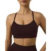 image:imagePAVOI ACTIVE Yoga Racerback Bras for Women  Buttery Soft Low Support Scoop Neck YBack Thin Strap Sports Bra  FlexFlowEspresso