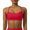image:imagePAVOI ACTIVE Yoga Racerback Bras for Women  Buttery Soft Low Support Scoop Neck YBack Thin Strap Sports Bra  FlexFlowChilli Red