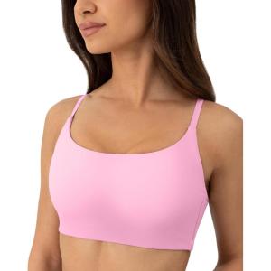 image:imagePAVOI ACTIVE Thin Spaghetti Strap Sports Bra for Women  Medium Support Buttery Soft Scoop Neck Workout Yoga Bras  FlexFlowBubblegum