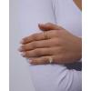 image:imagePAVOI 14K Gold Plated Signet Pinky Ring 21mm Thin Band Round Cubic Zirconia Womens JewelryWhite Gold