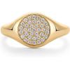 image:imagePAVOI 14K Gold Plated Signet Pinky Ring 21mm Thin Band Round Cubic Zirconia Womens JewelryYellow Gold
