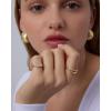 image:imagePAVOI 14K Gold Plated Signet Pinky Ring 21mm Thin Band Round Cubic Zirconia Womens JewelryYellow Gold