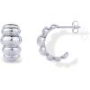 image:imagePAVOI 14K Gold Plated Ribbed Hoop Earrings for Women  Chunky Ridge Statement Earrings  Boho Puffy Croissant Huggie Hoops Trendy Gold JewelryWhite Gold