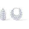 image:imagePAVOI 14K Gold Plated Ribbed Hoop Earrings for Women  Chunky Ridge Statement Earrings  Boho Puffy Croissant Huggie Hoops Trendy Gold JewelryWhite Gold