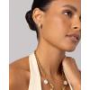 image:imagePAVOI 14K Gold Plated Ribbed Hoop Earrings for Women  Chunky Ridge Statement Earrings  Boho Puffy Croissant Huggie Hoops Trendy Gold JewelryWhite Gold
