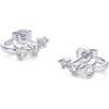 image:imagePAVOI 18K Gold Plated 925 Sterling Silver Posts Cubic Zirconia Half Huggie Earrings  Small Hoop Earrings for Women  Constellation Baguette CZ Dainty Stud Cuff EarringWhite Gold